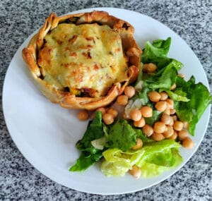 Cestas De Frango Recheado E Legumes